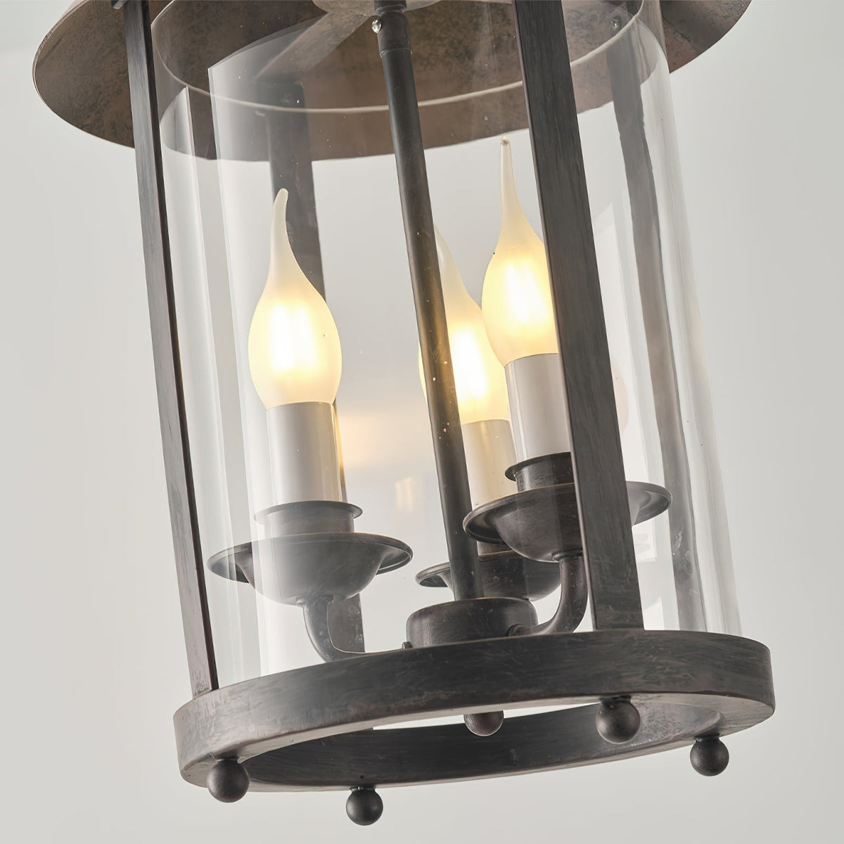 Tinduvyh lámpara colgante vintage industrial de metal y vidrio