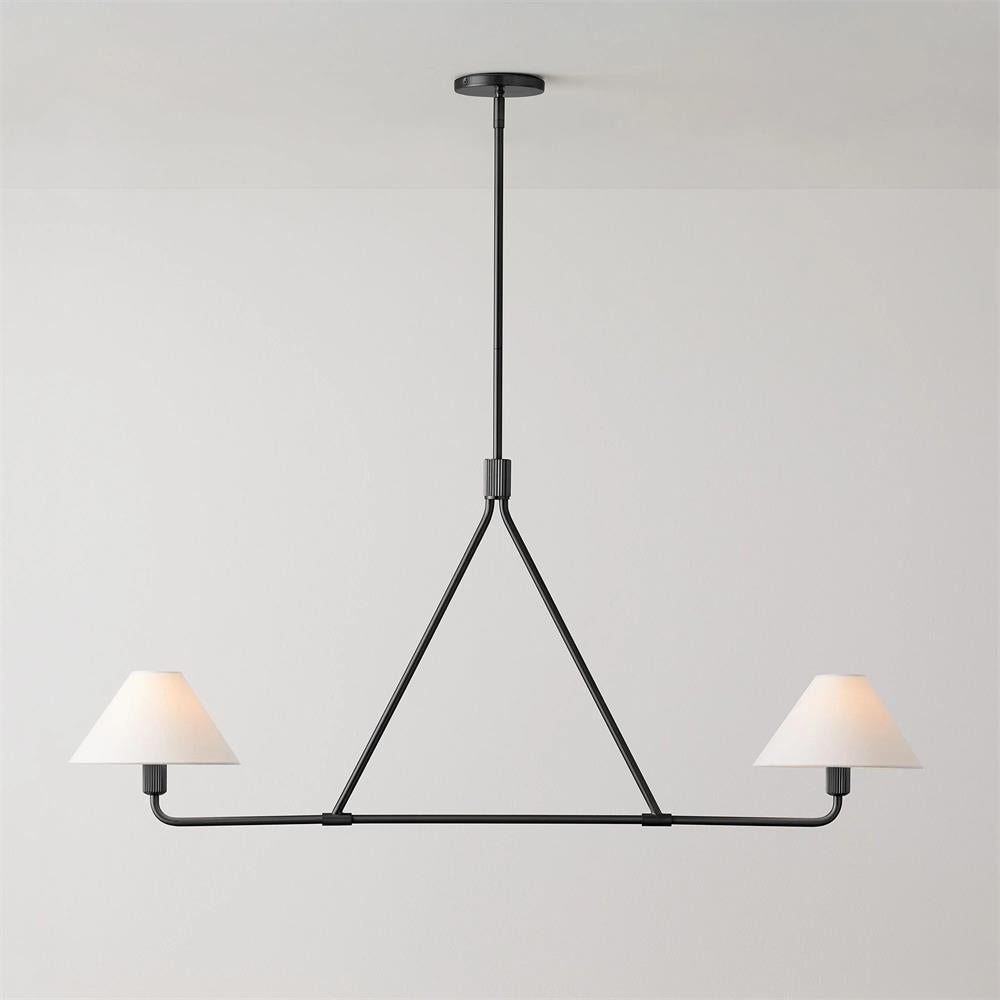 Vase lámpara de araña con pantalla cónica minimalista