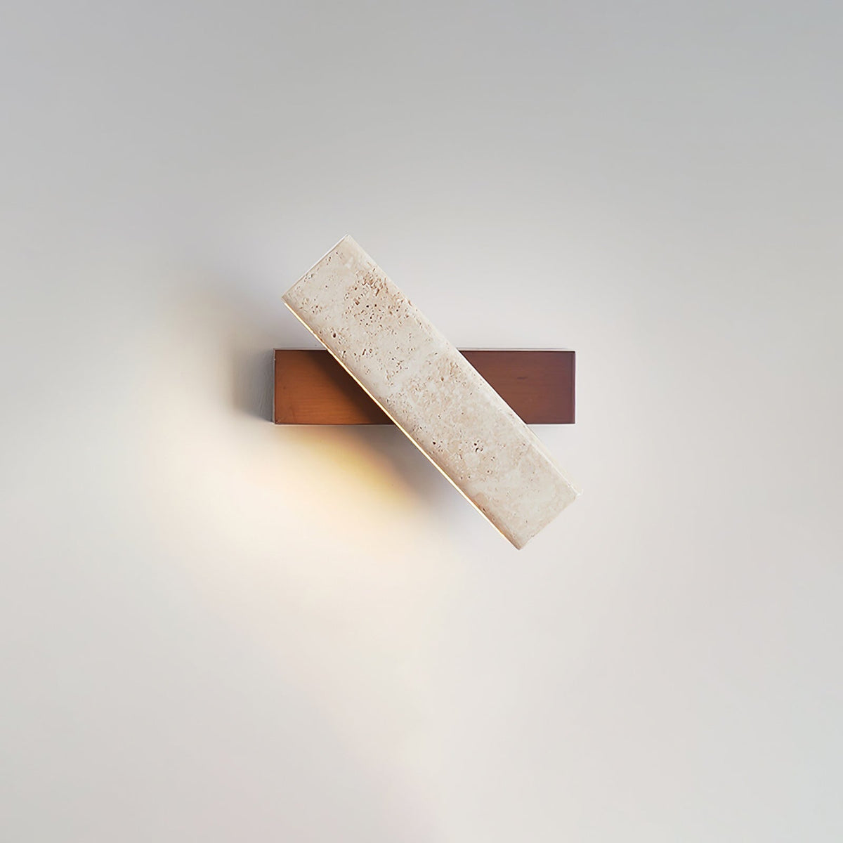 Ostruvyo aplique de pared moderno minimalista lineal en nogal y travertino