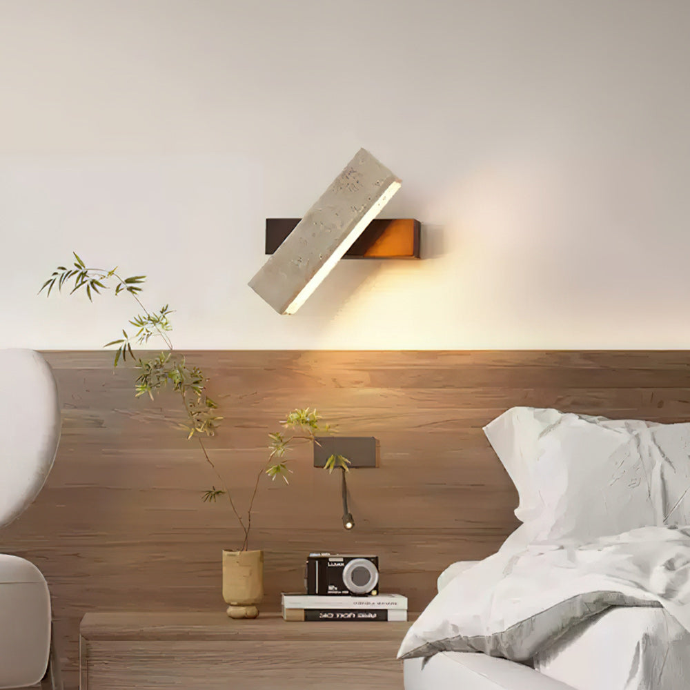 Ostruvyo aplique de pared moderno minimalista lineal en nogal y travertino