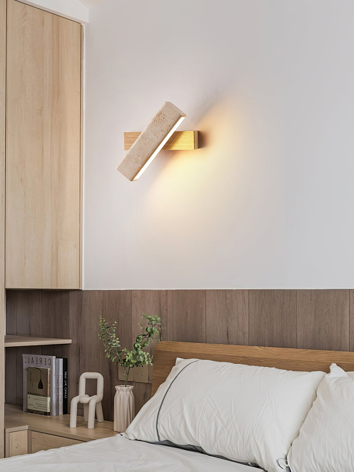 Esorora aplique de pared rectangular de travertino