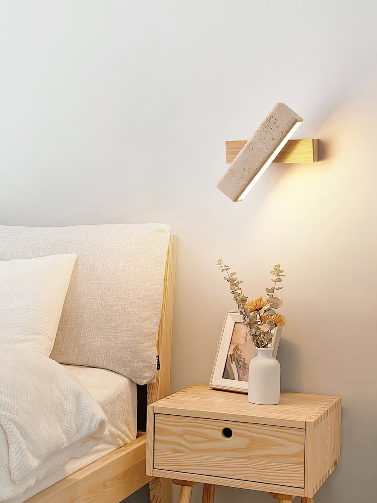 Esorora aplique de pared rectangular de travertino