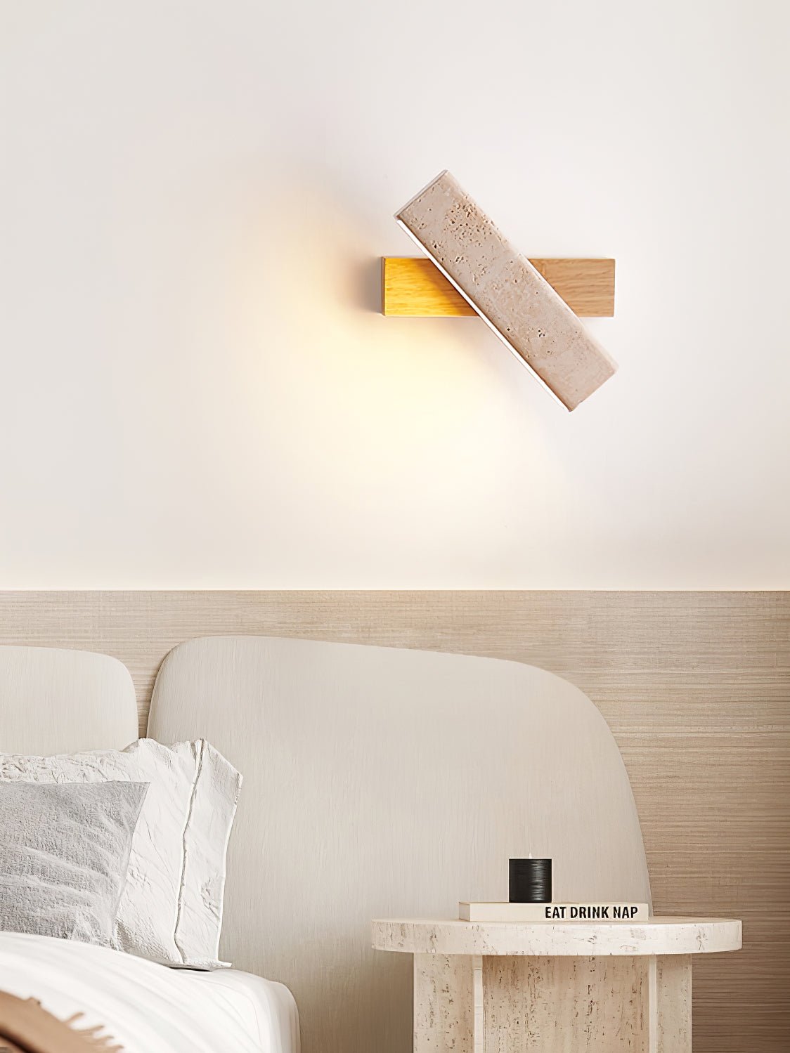 Esorora aplique de pared rectangular de travertino