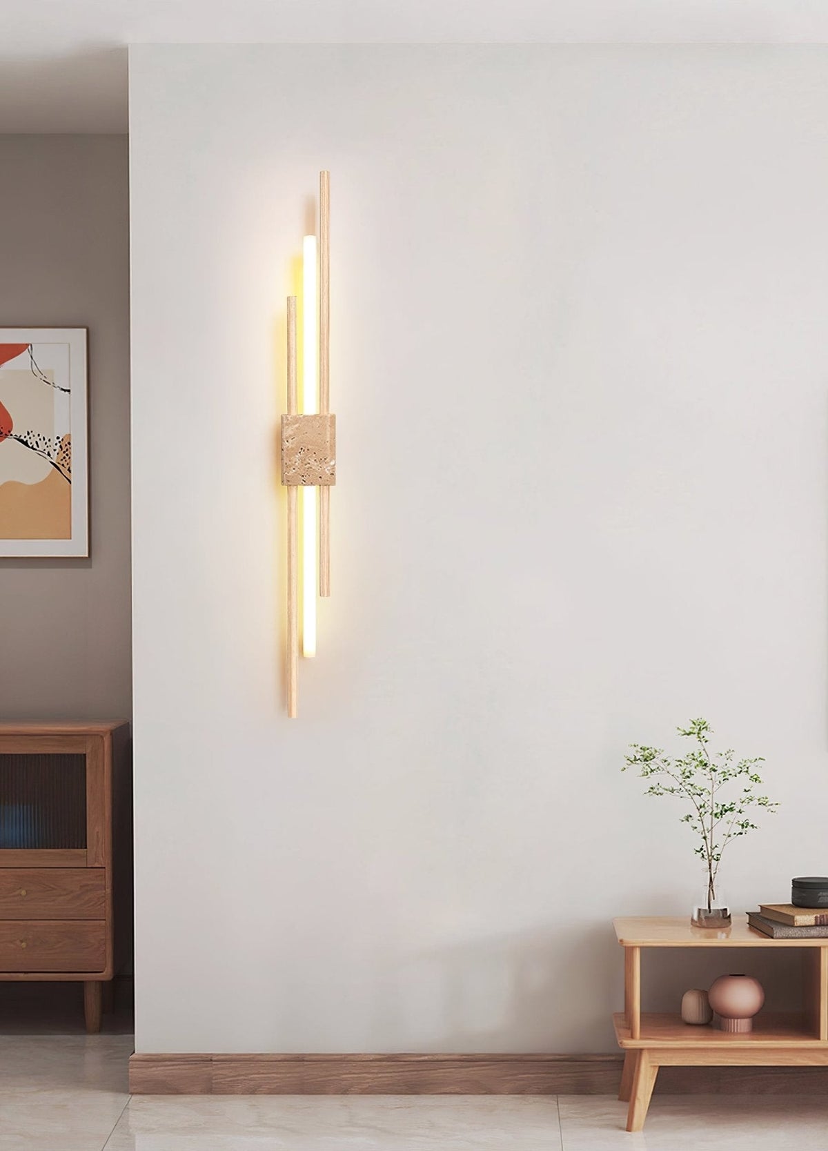 Eden Terra travertino madera nogal aplique de pared