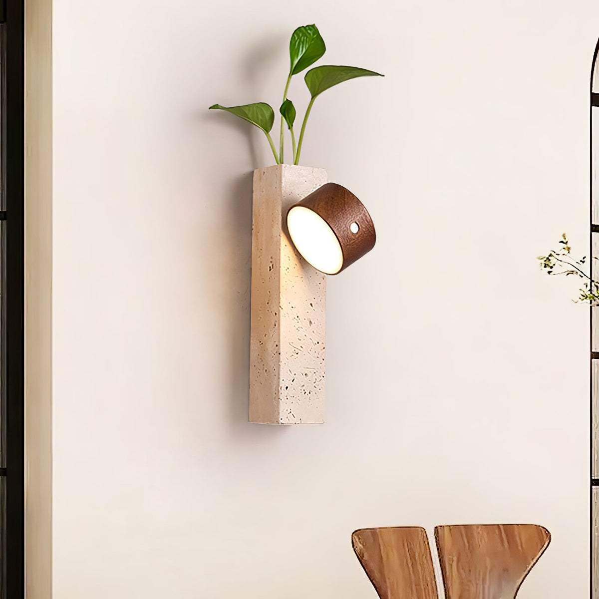 Dalvor aplique de pared rectangular en travertino
