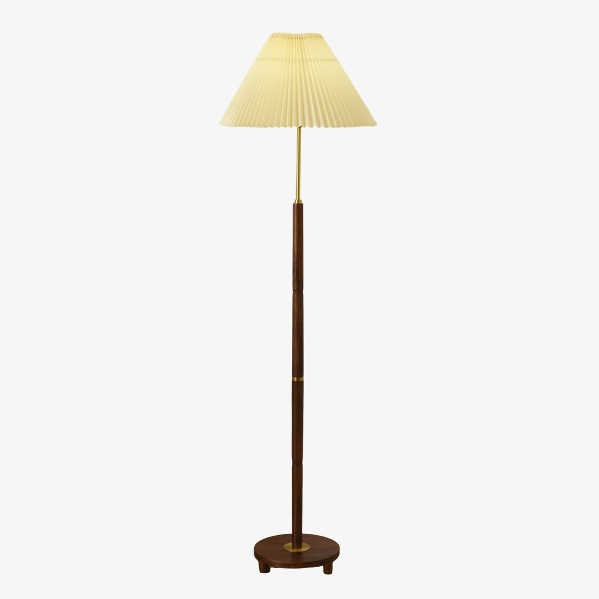 Haven lámpara de pie de madera y tejido vintage