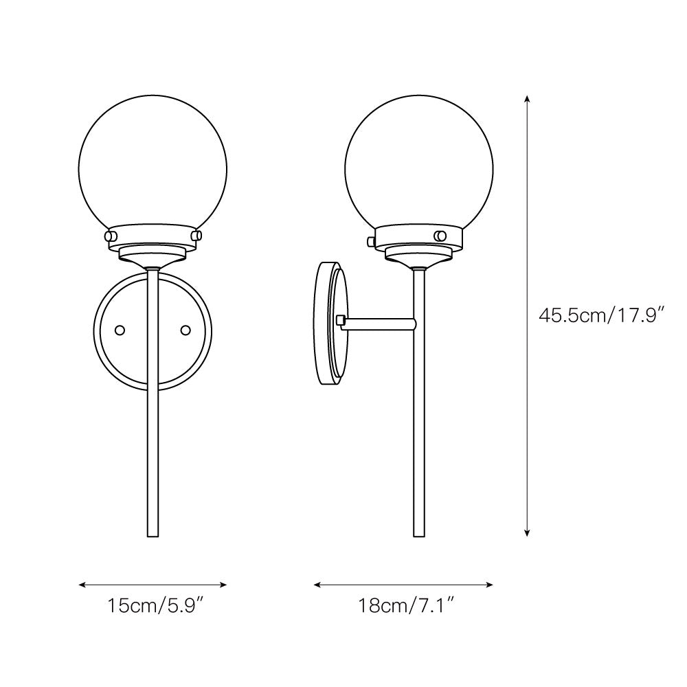 Waegnuvyh aplique de pared moderno minimalista de latón con vidrio