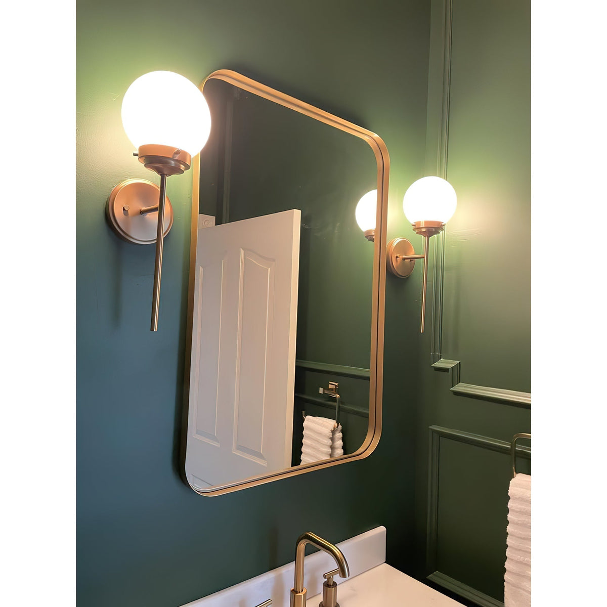 Waegnuvyh aplique de pared moderno minimalista de latón con vidrio