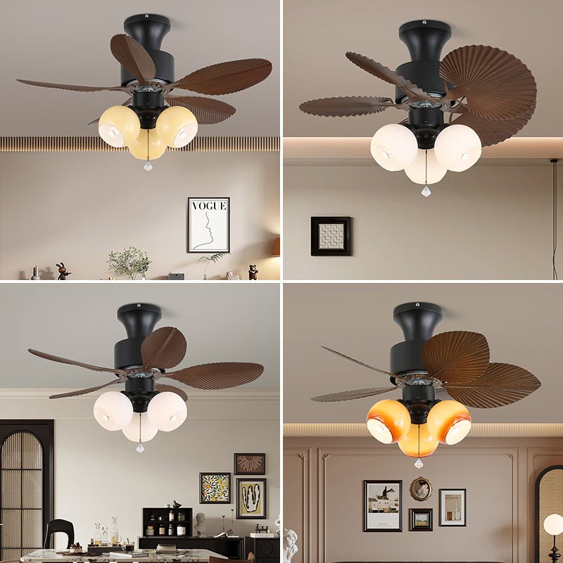Celoine ventilador de techo con luz Tropical de vidrio