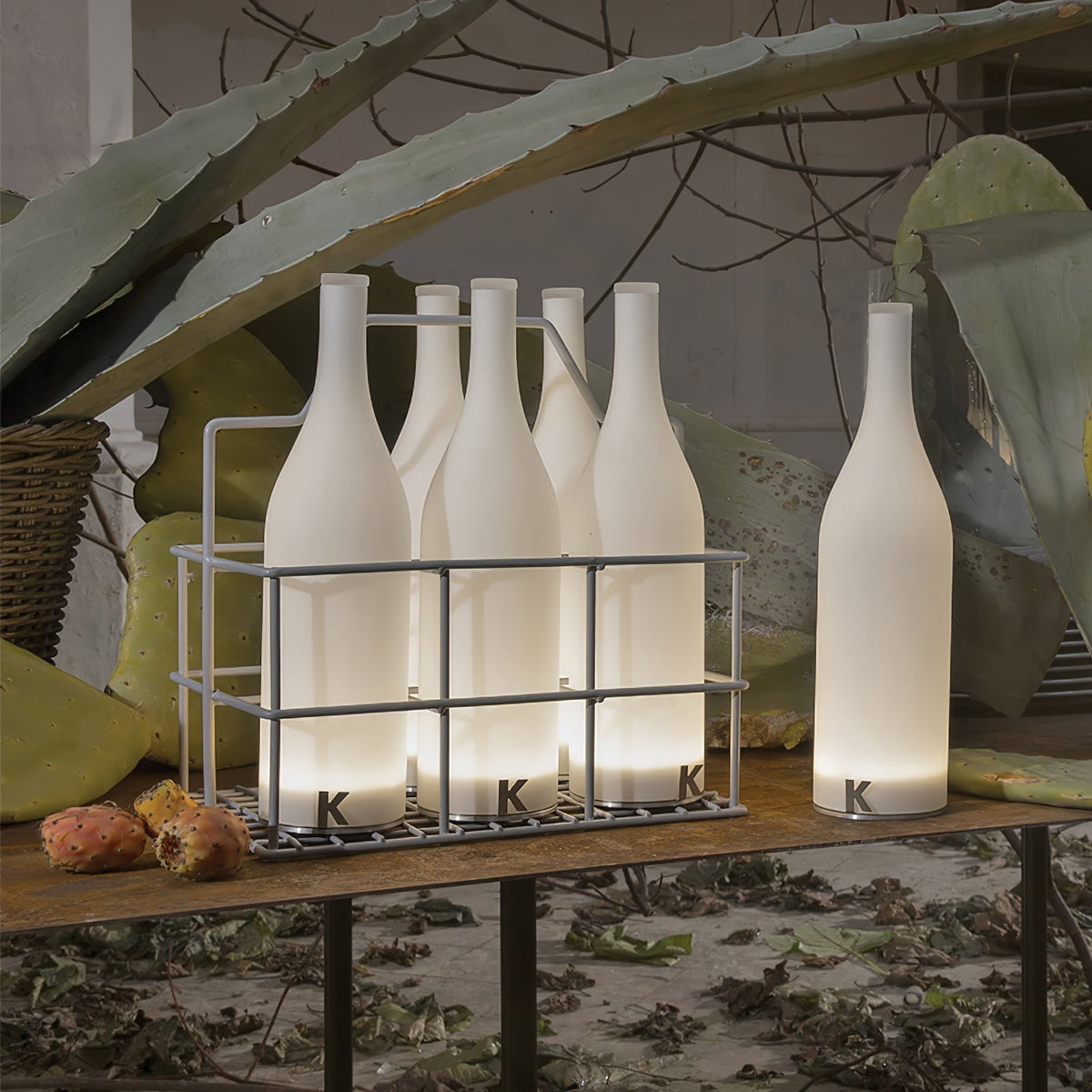 Vino lámpara de mesa con batería integrada