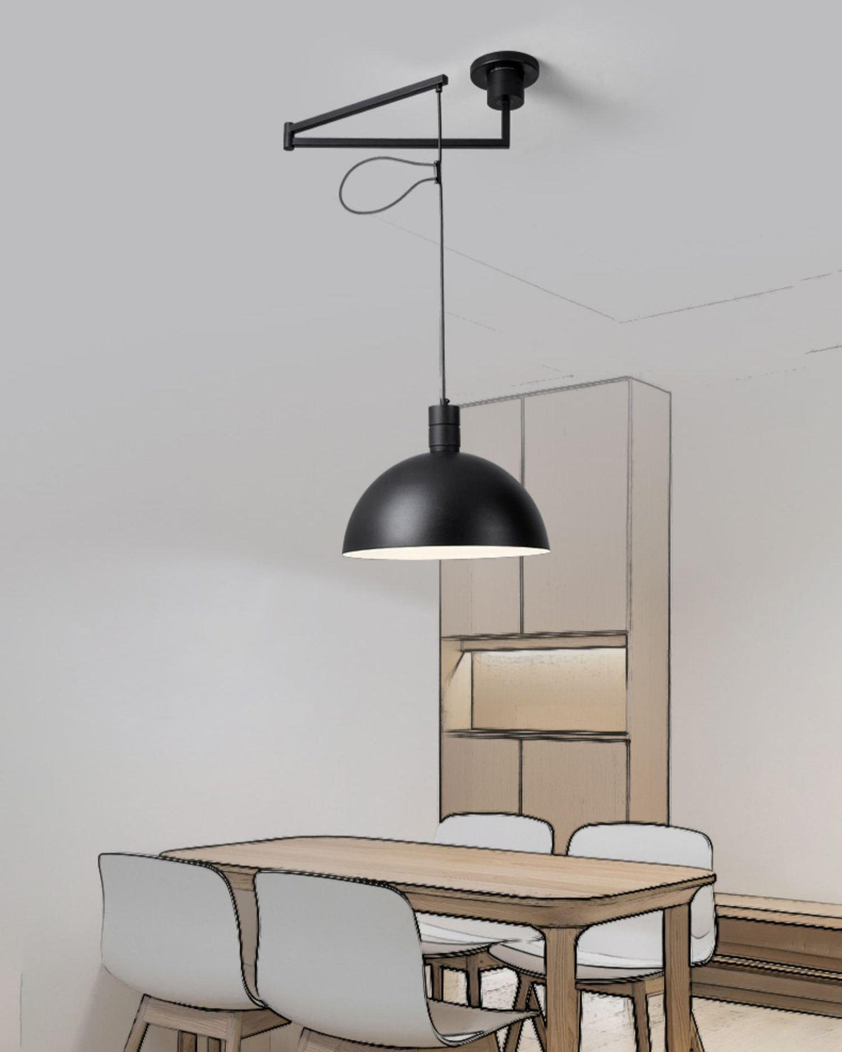 Emino Lámpara Colgante Ajustable Moderno Cúpula Pantalla