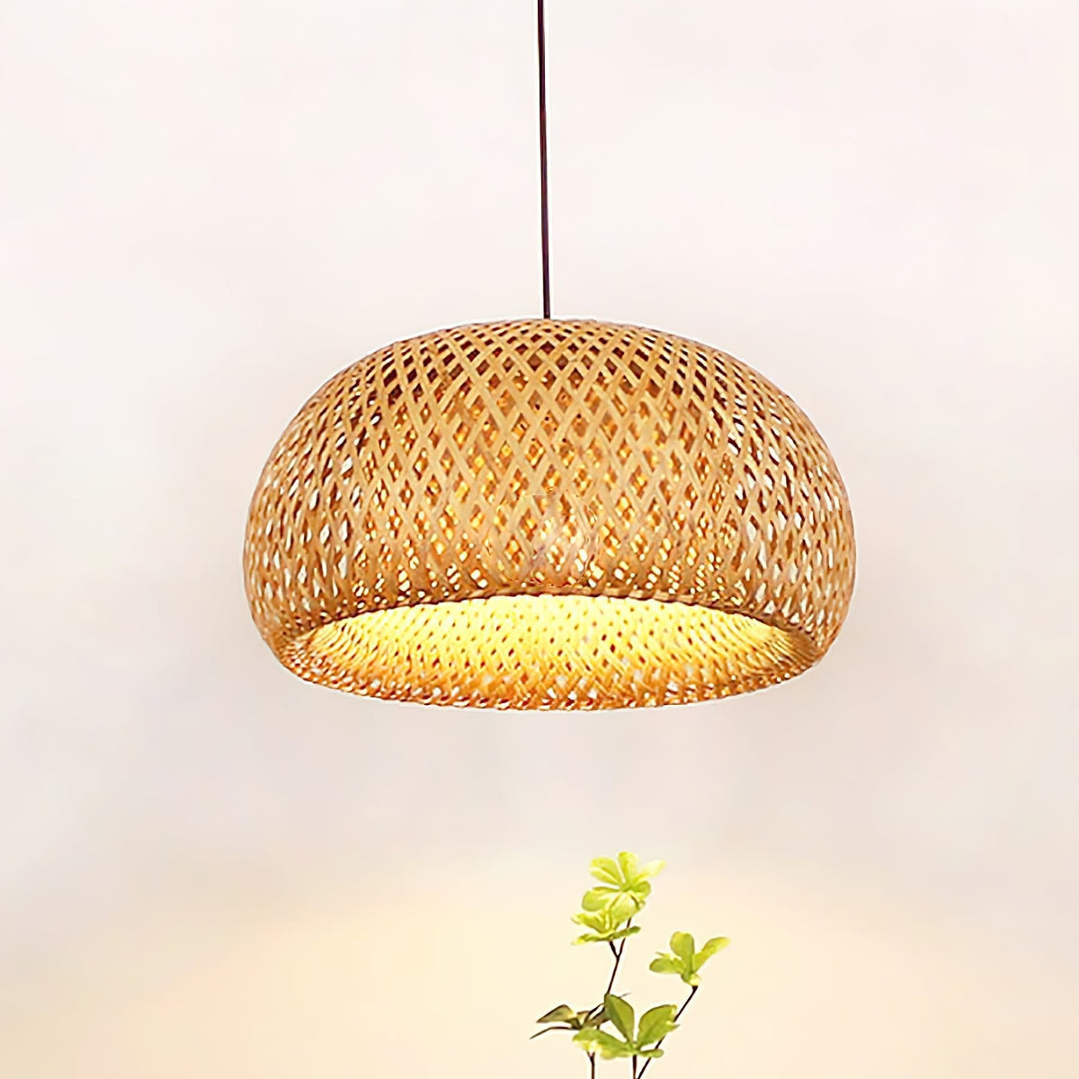Nostor lámpara colgante de bambú estilo retro vintage