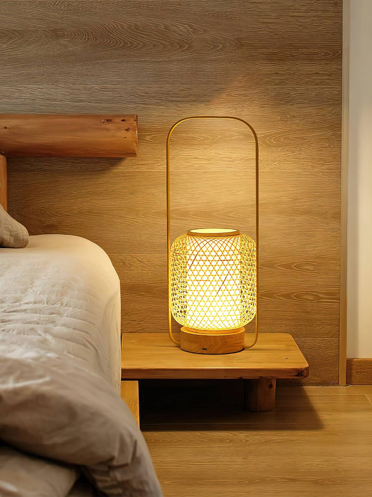Orbituse lámpara de mesa de madera