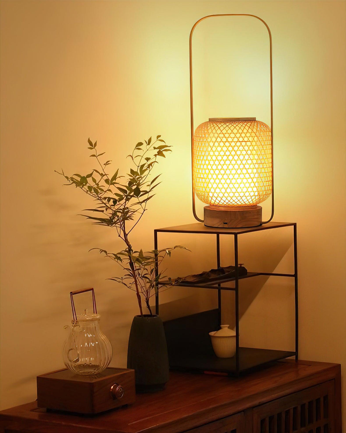 Orbituse lámpara de mesa de madera
