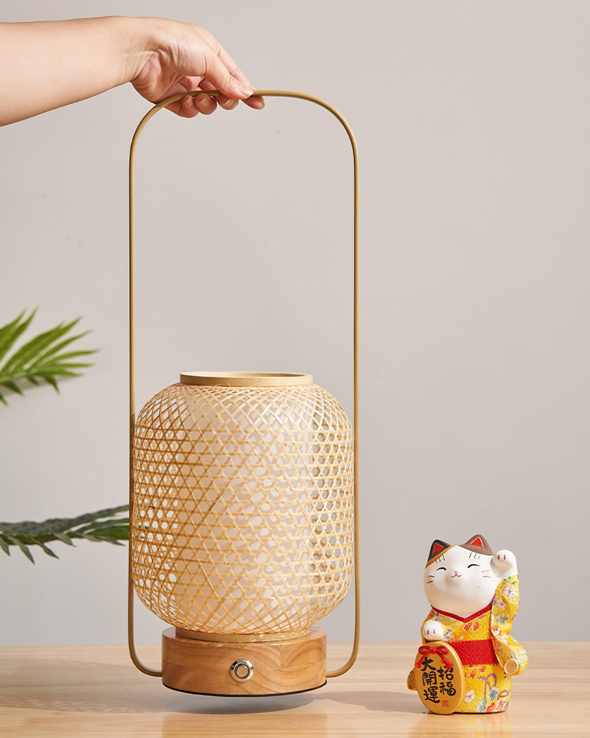 Orbituse lámpara de mesa de madera