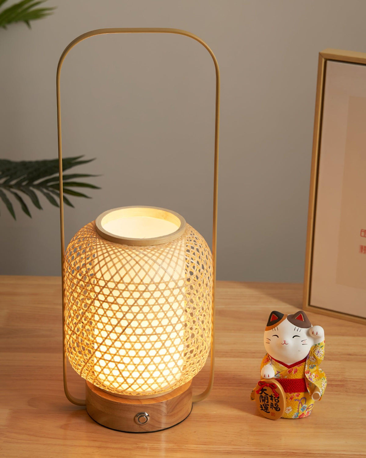 Orbituse lámpara de mesa de madera