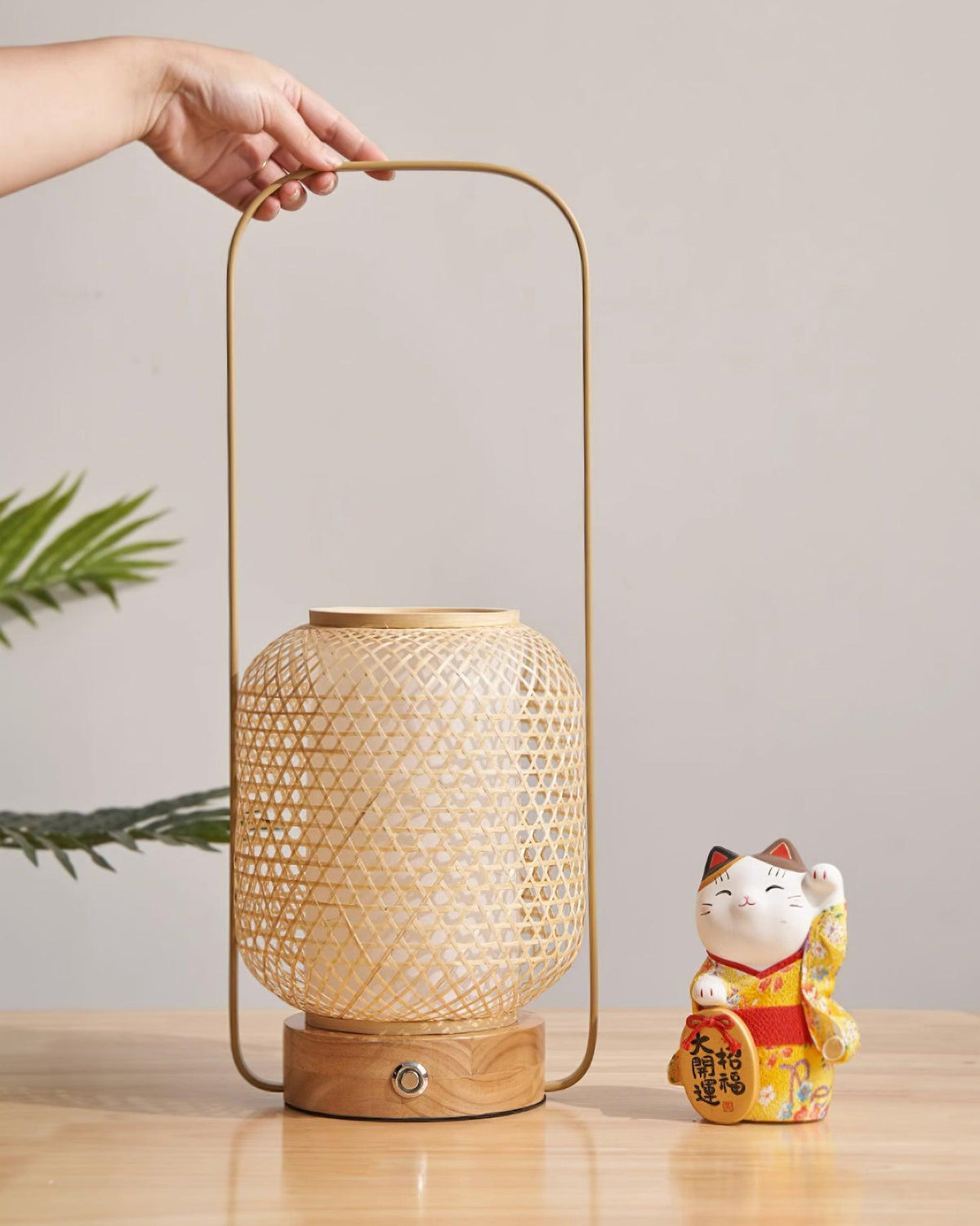Orbituse lámpara de mesa de madera