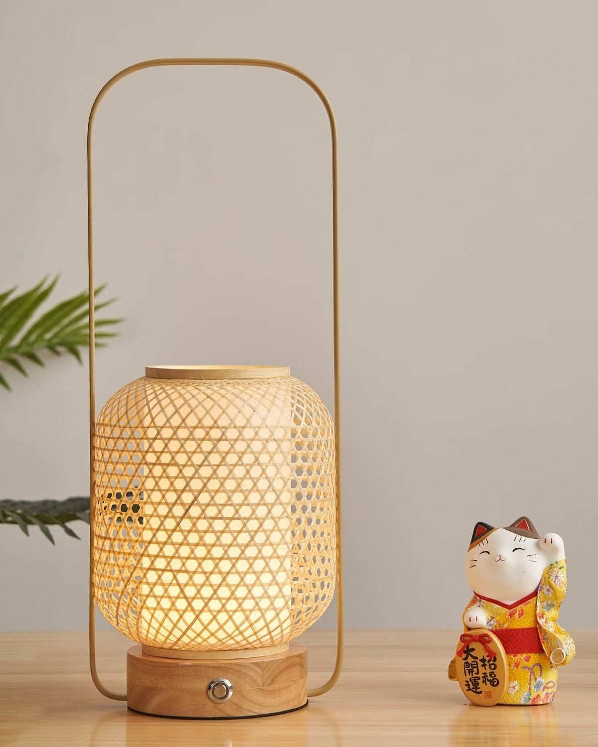 Orbituse lámpara de mesa de madera
