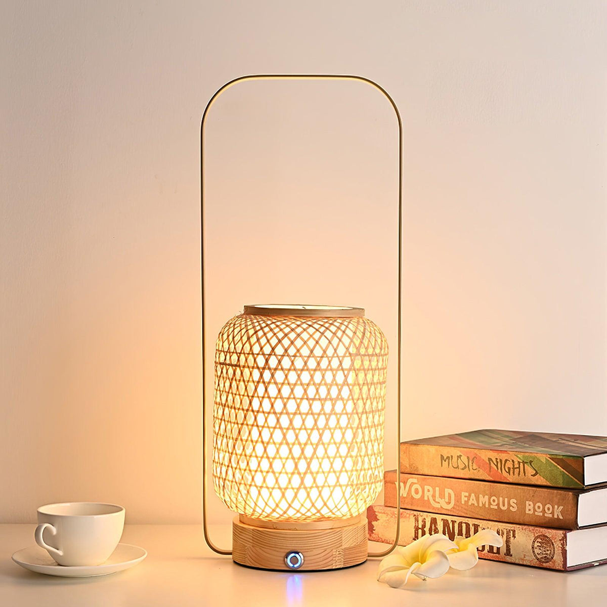 Orbituse lámpara de mesa de madera