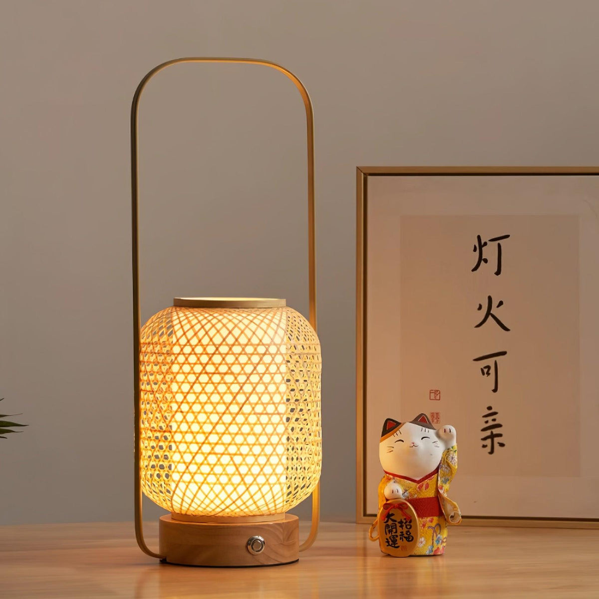 Orbituse lámpara de mesa de madera
