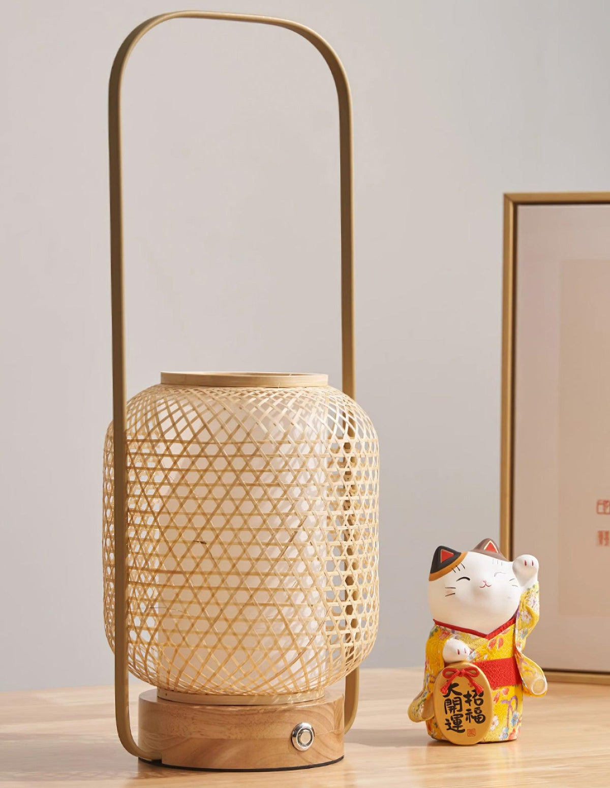 Orbituse lámpara de mesa de madera