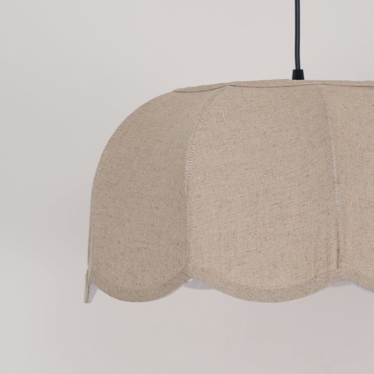 Linoaya lámpara colgante rústica con tejido beige
