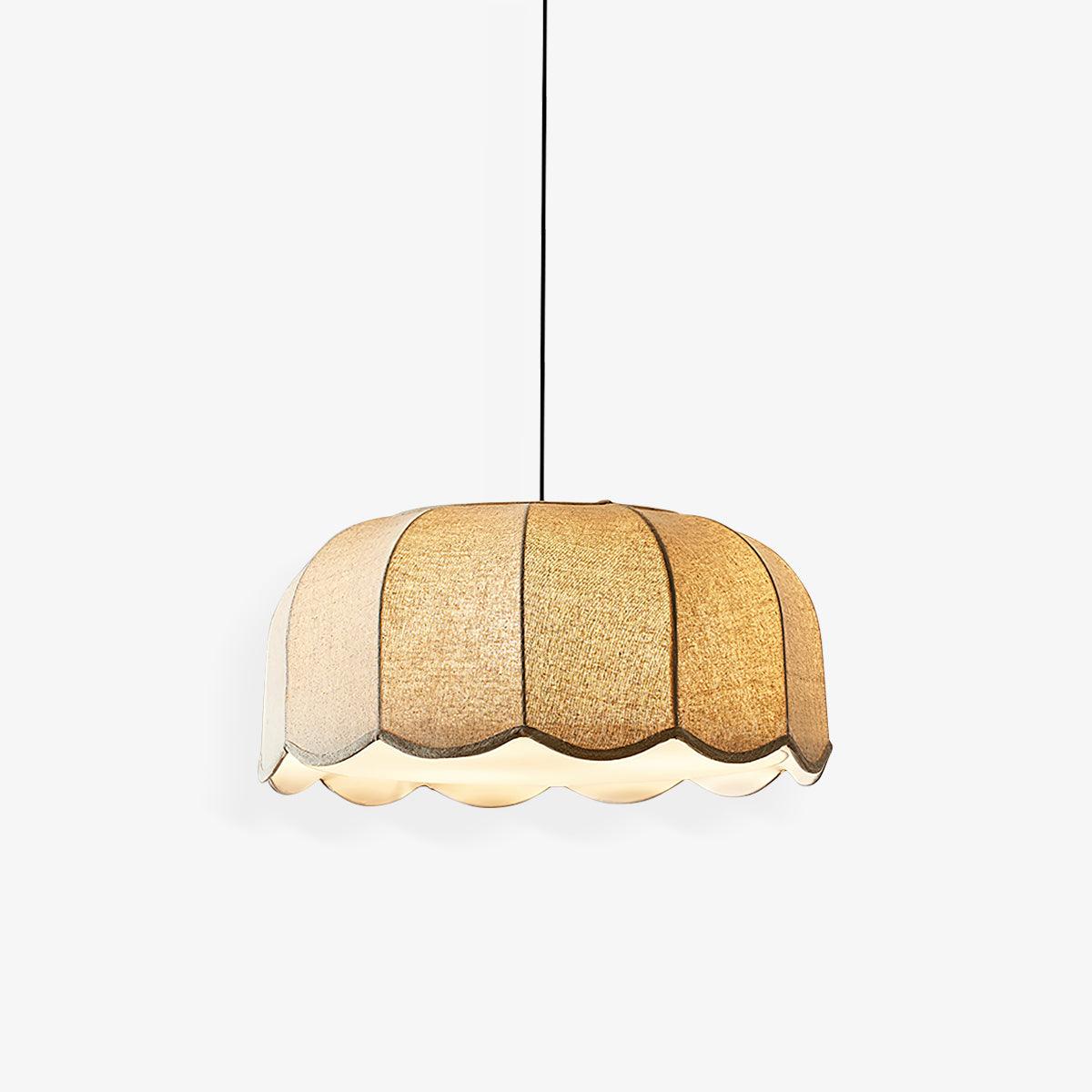 Linoaya lámpara colgante rústica con tejido beige