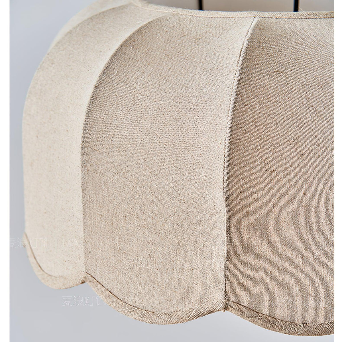 Linoaya lámpara colgante rústica con tejido beige
