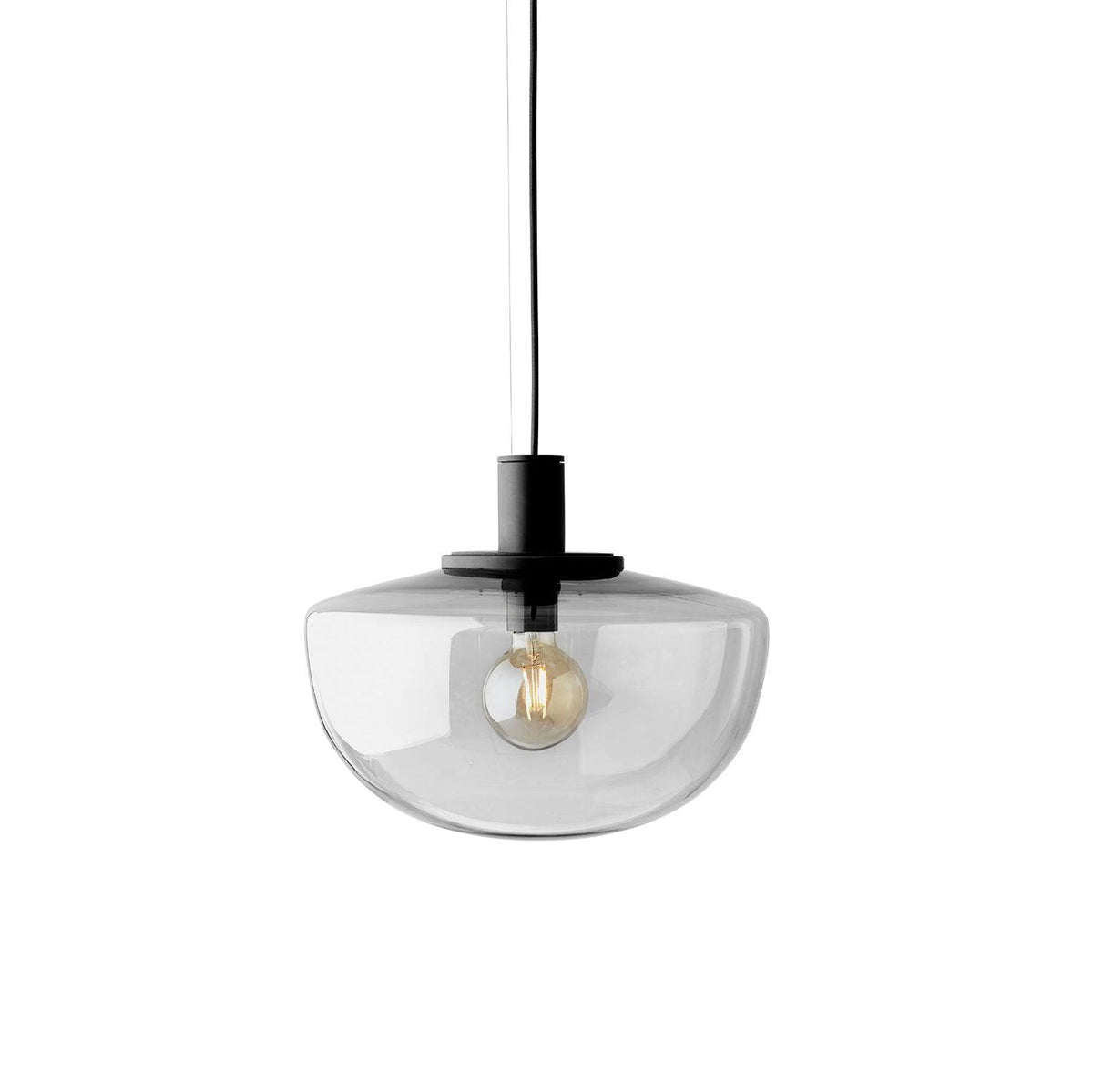 Lámpara colgante de vidrio cúpula metal montaje minimalista relajante