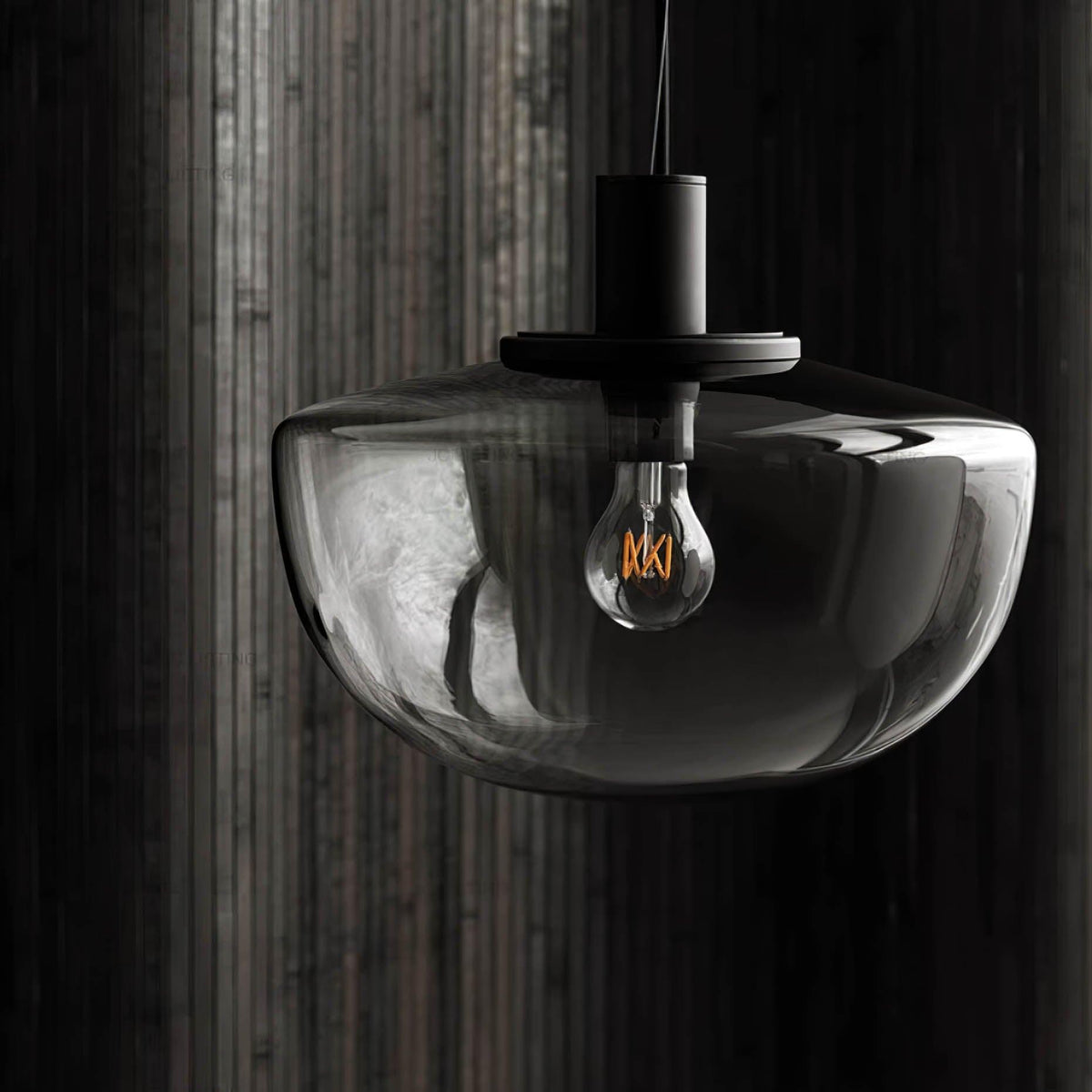 Lámpara colgante de vidrio cúpula metal montaje minimalista relajante