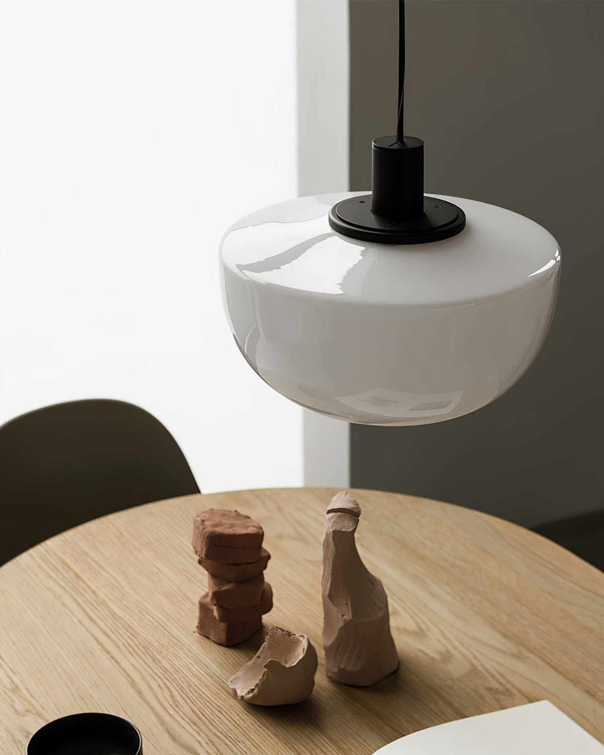 Lámpara colgante de vidrio cúpula metal montaje minimalista relajante