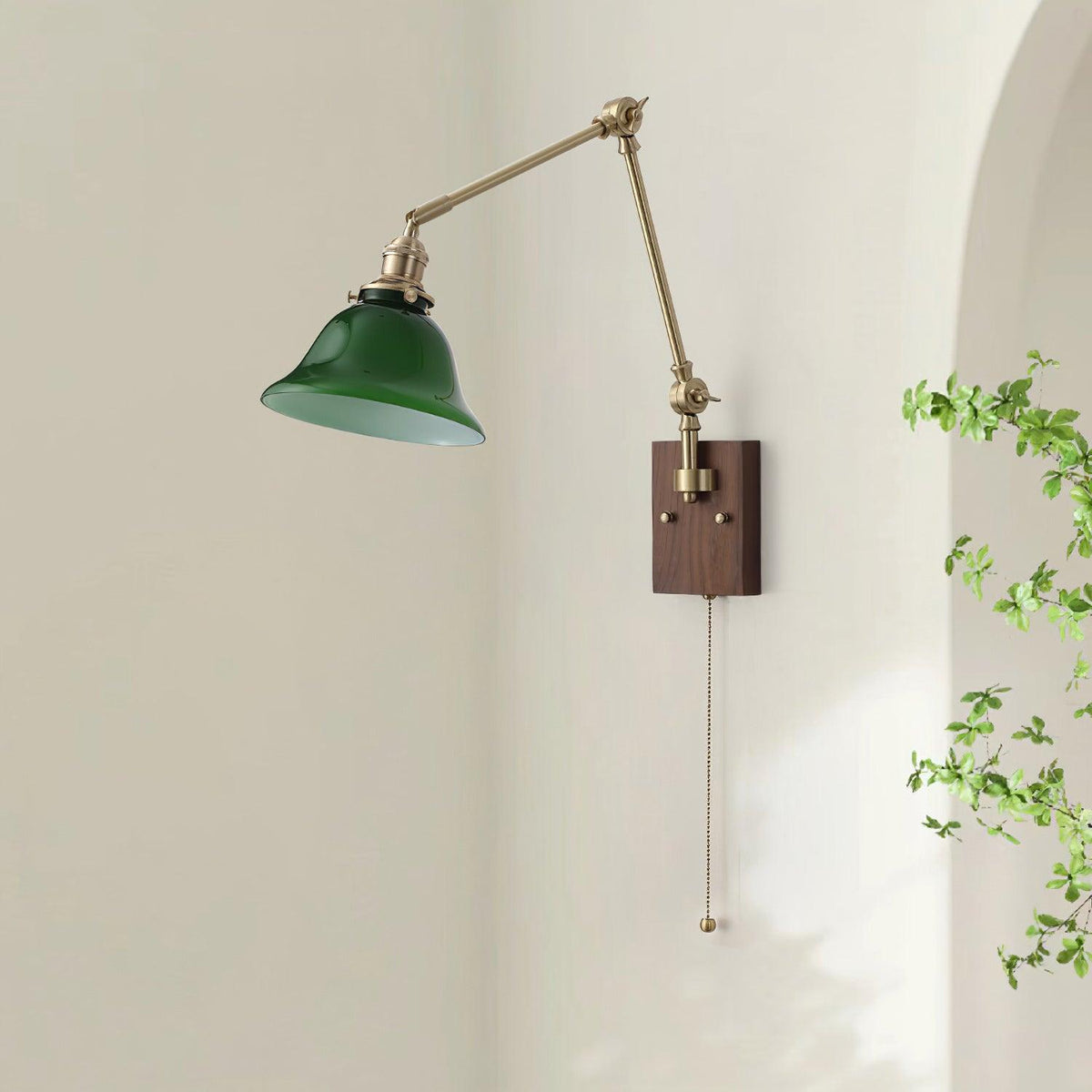 Velra aplique de pared de madera de nogal con brazo ajustable