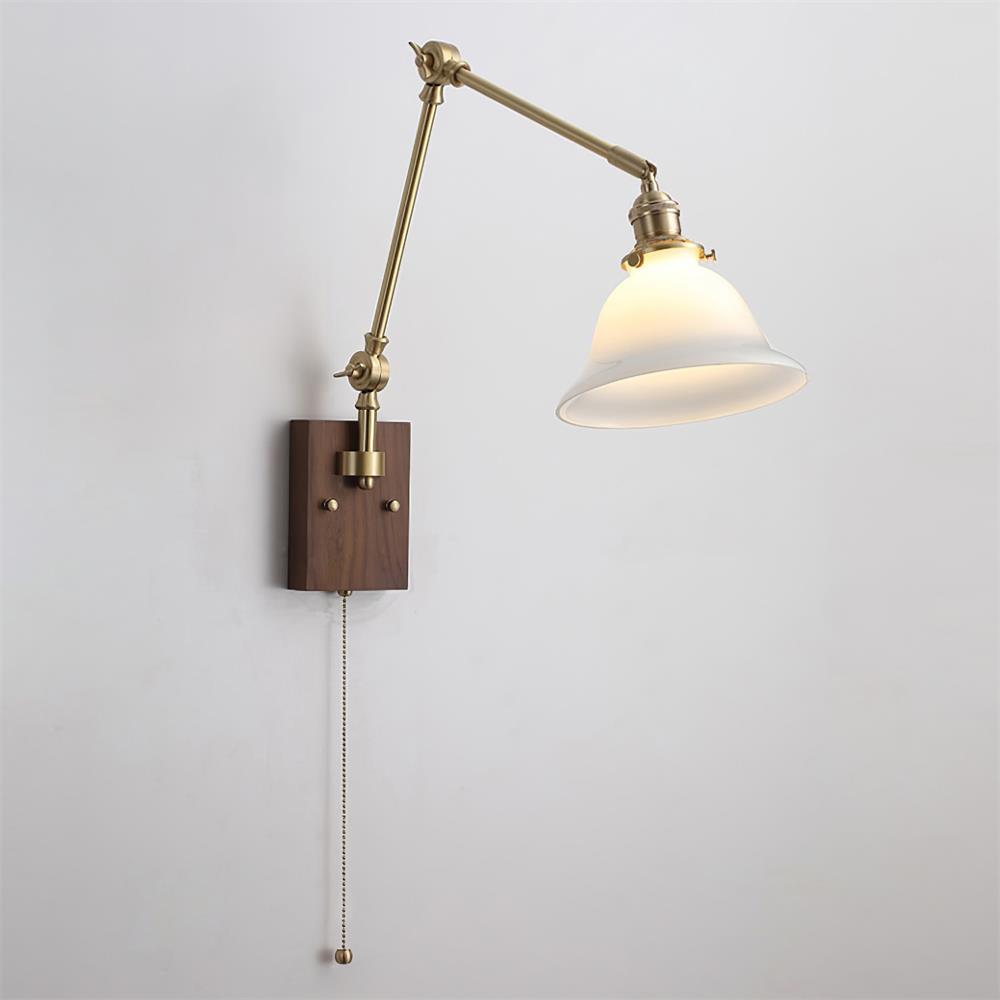 Velra aplique de pared de madera de nogal con brazo ajustable