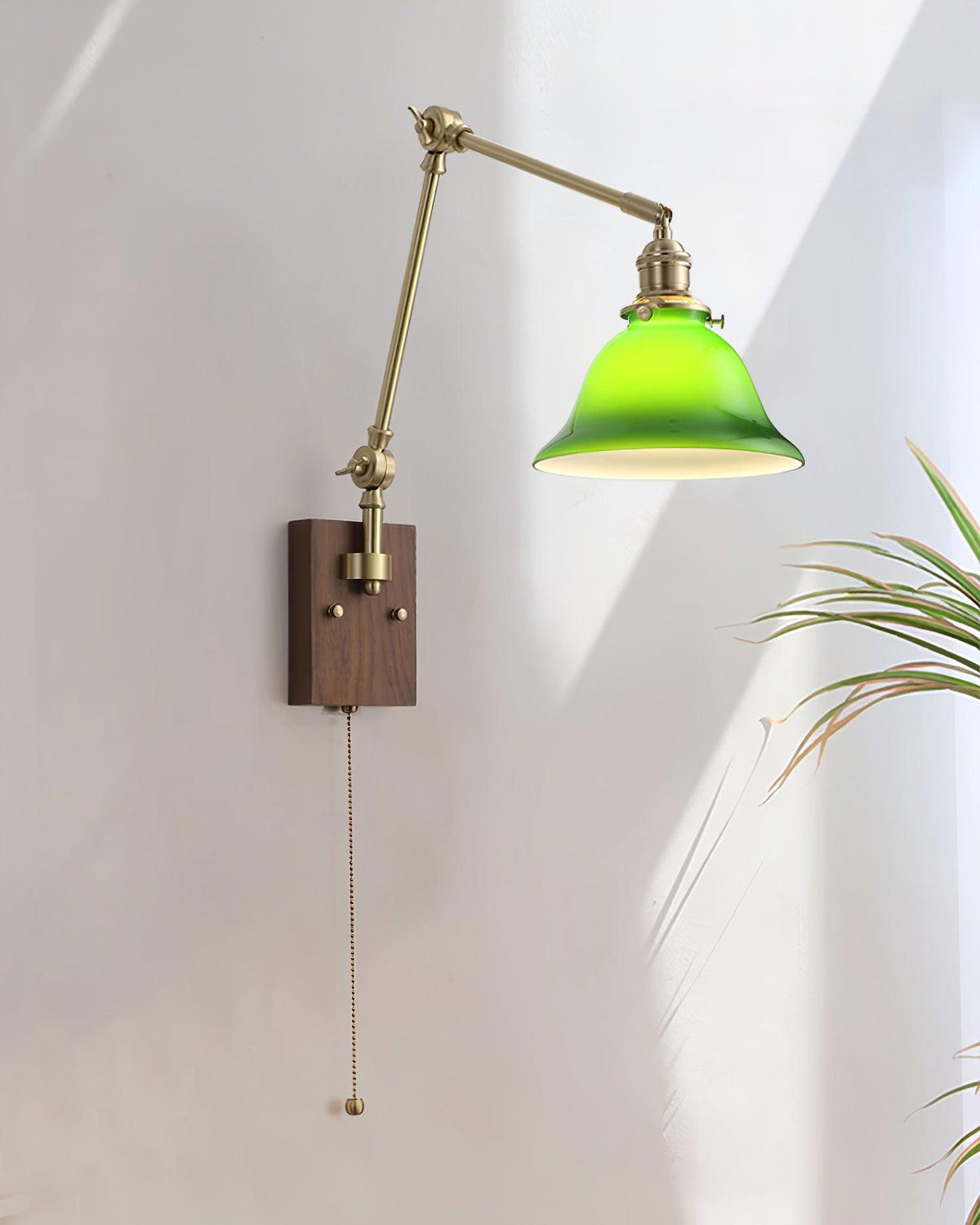 Velra aplique de pared de madera de nogal con brazo ajustable