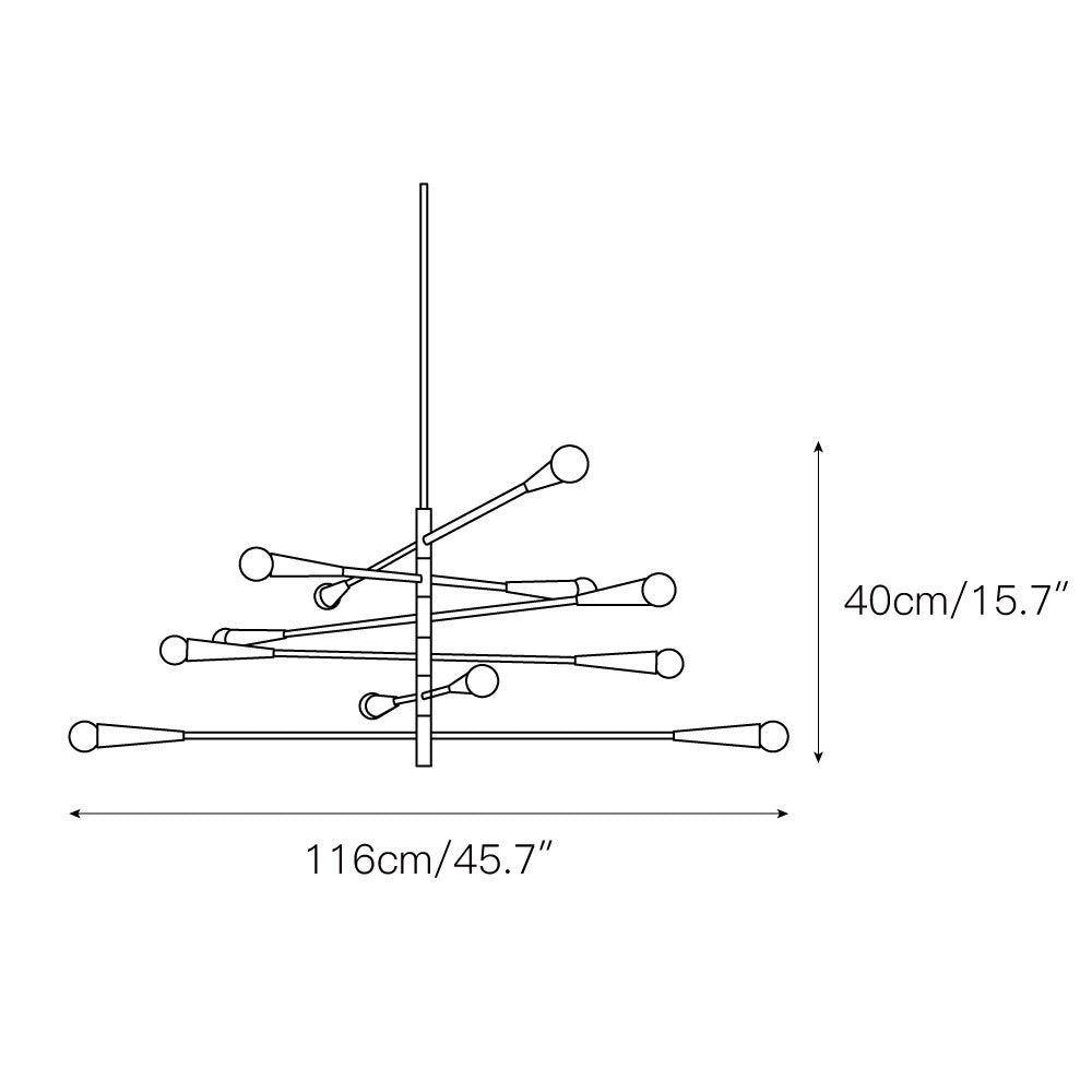 Sifuvyu lámpara de araña moderna minimalista de metal en latón
