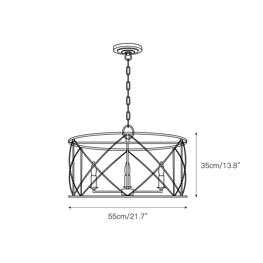 Waegnuvyu lámpara de araña moderna minimalista vintage industrial de metal con farol