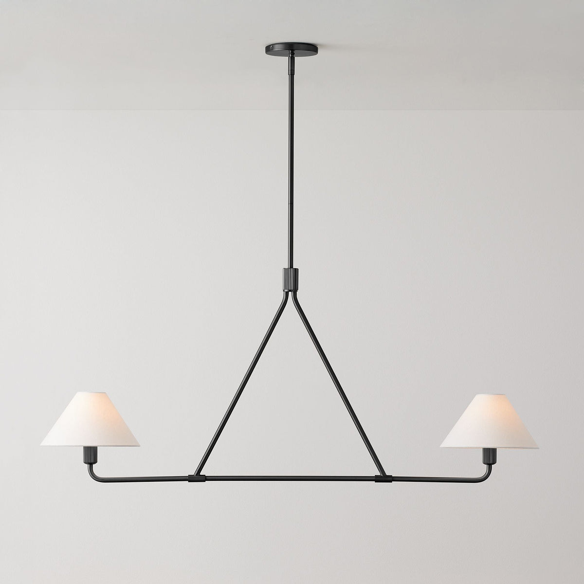Vase lámpara de araña con pantalla cónica minimalista