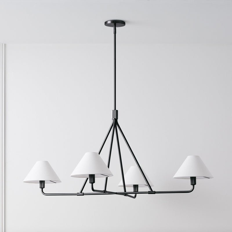 Vase lámpara de araña con pantalla cónica minimalista