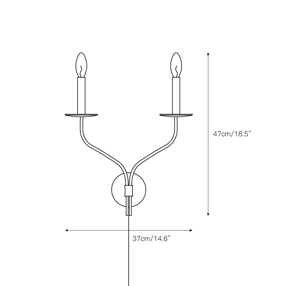 Aurenenne aplique de pared en latón con enchufe enchufable