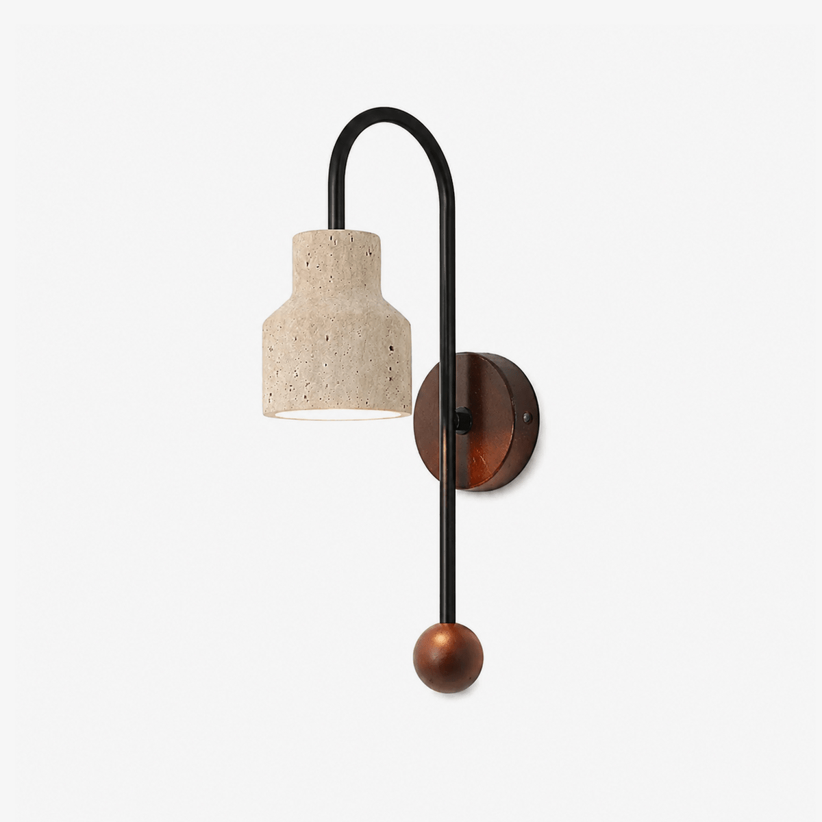 Aplique de pared Bell travertino nogal madera
