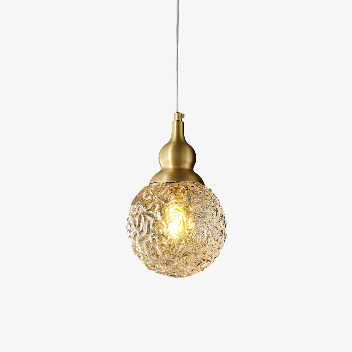 Cove lámpara colgante de latón y vidrio glam