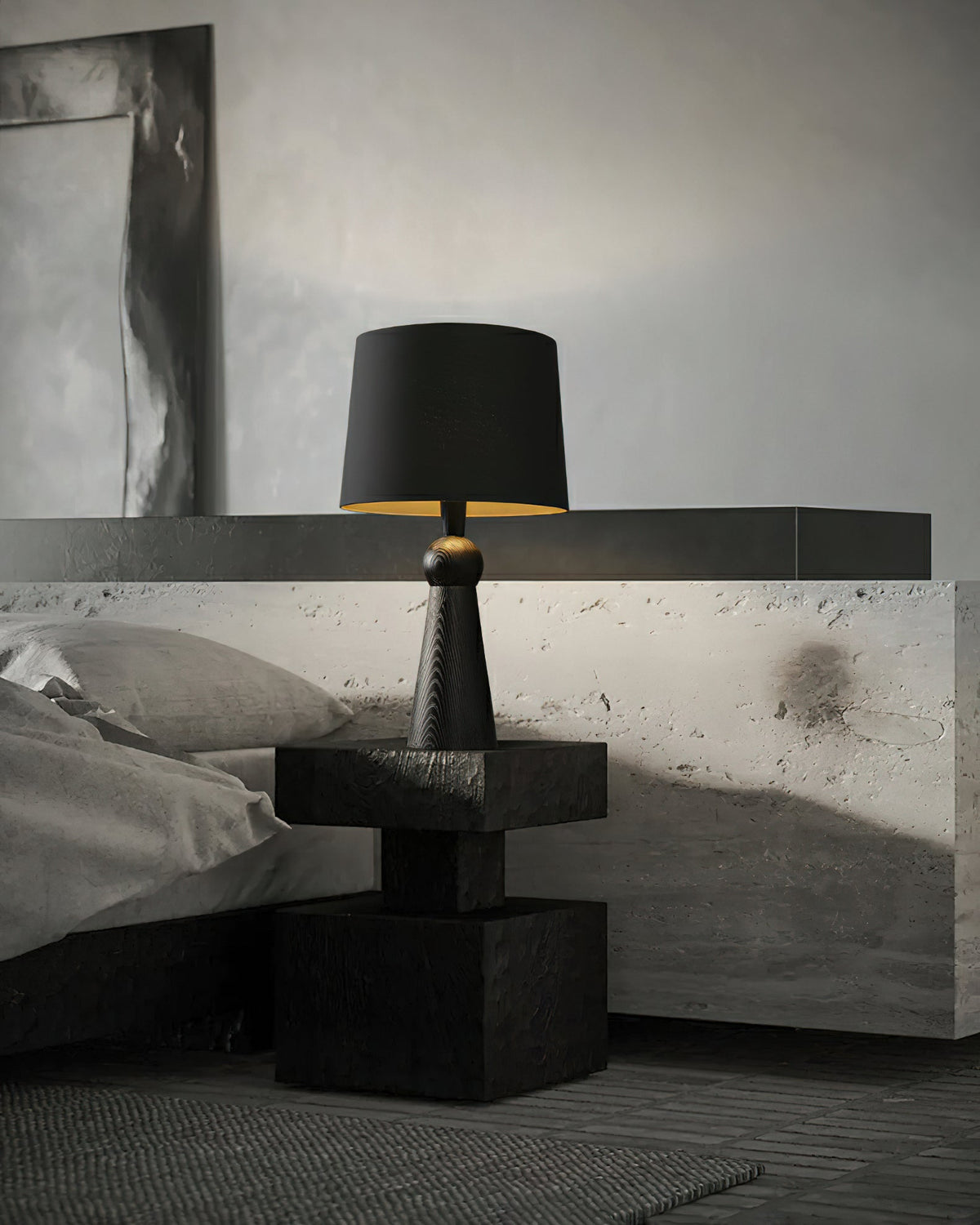 Lioria lámpara de mesa de madera y tejido