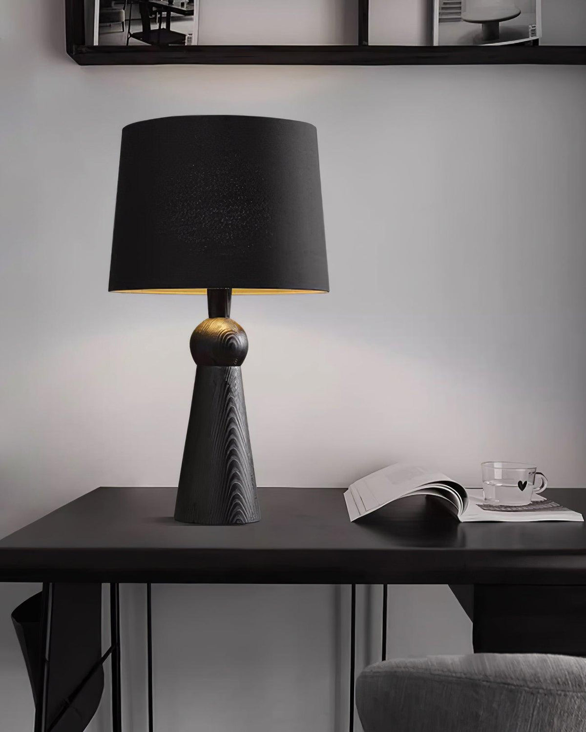Lioria lámpara de mesa de madera y tejido