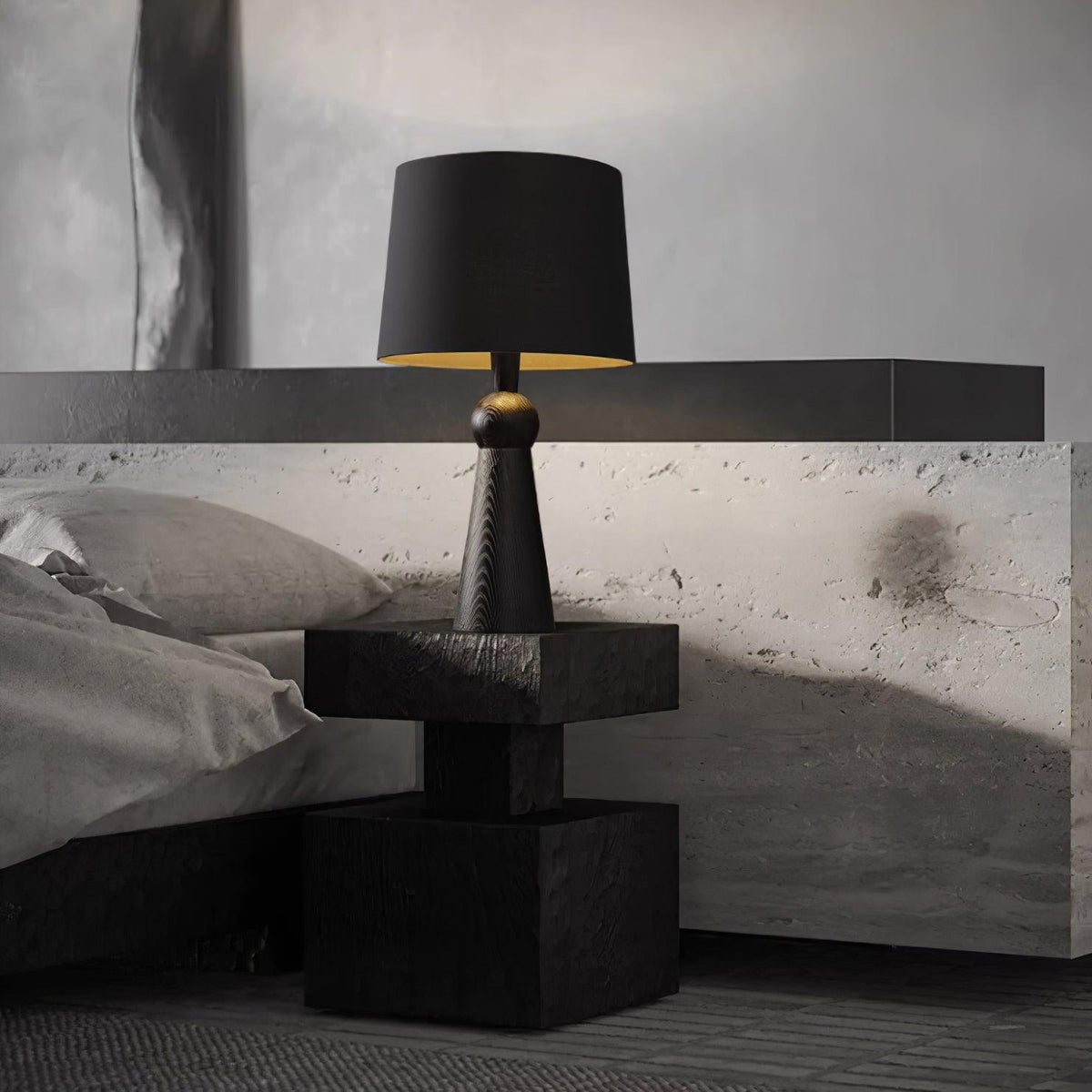Lioria lámpara de mesa de madera y tejido