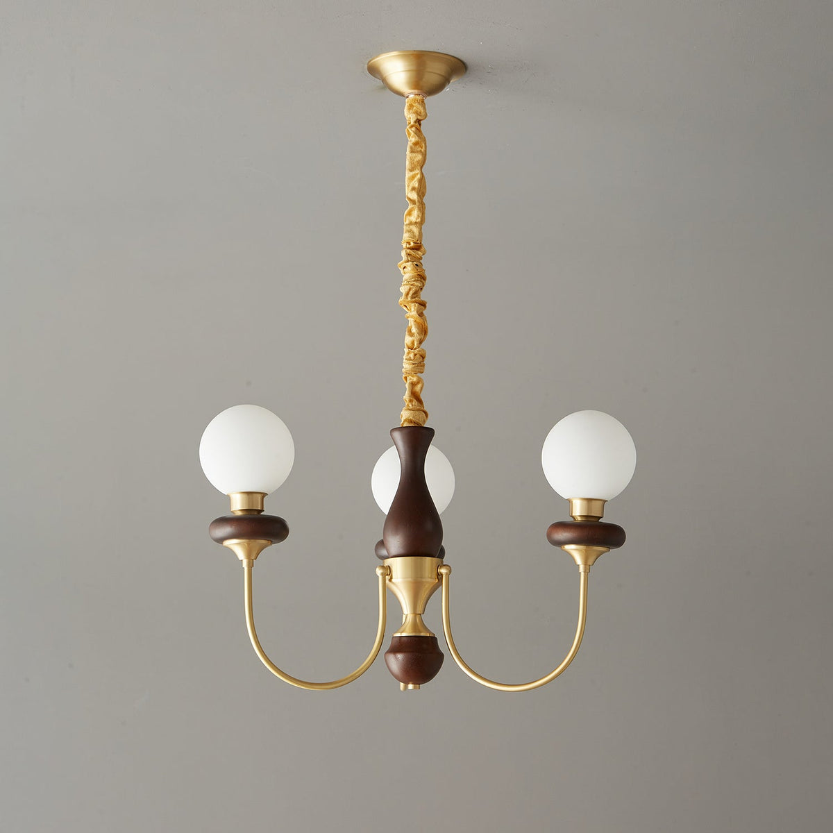 Cotheor lámpara de araña tradicional vintage con arco de madera y vidrio
