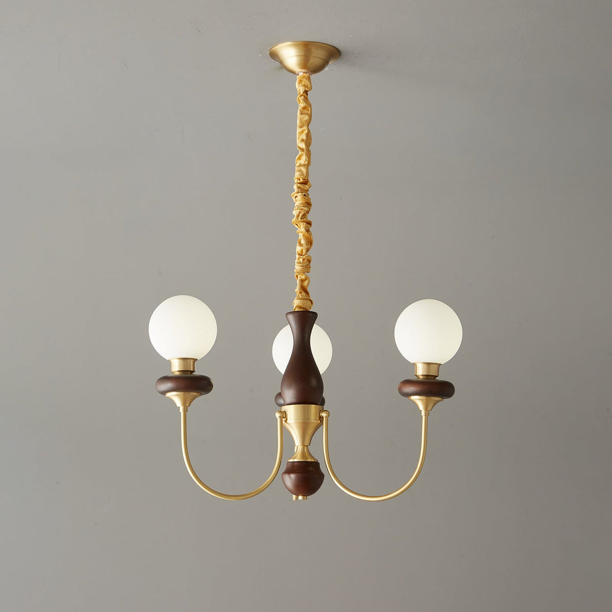 Cotheor lámpara de araña tradicional vintage con arco de madera y vidrio