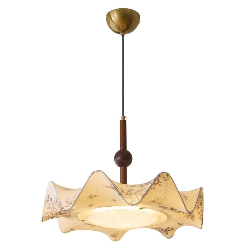 Zoshaos lámpara colgante con elegancia tradicional y estilo vintage en tejido y madera