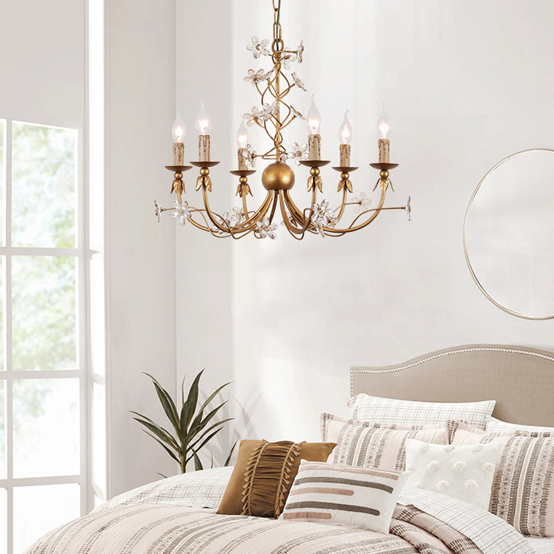 Ornuvyu lámpara de araña postmoderna de lujo con metal transparente y decoración de cristal