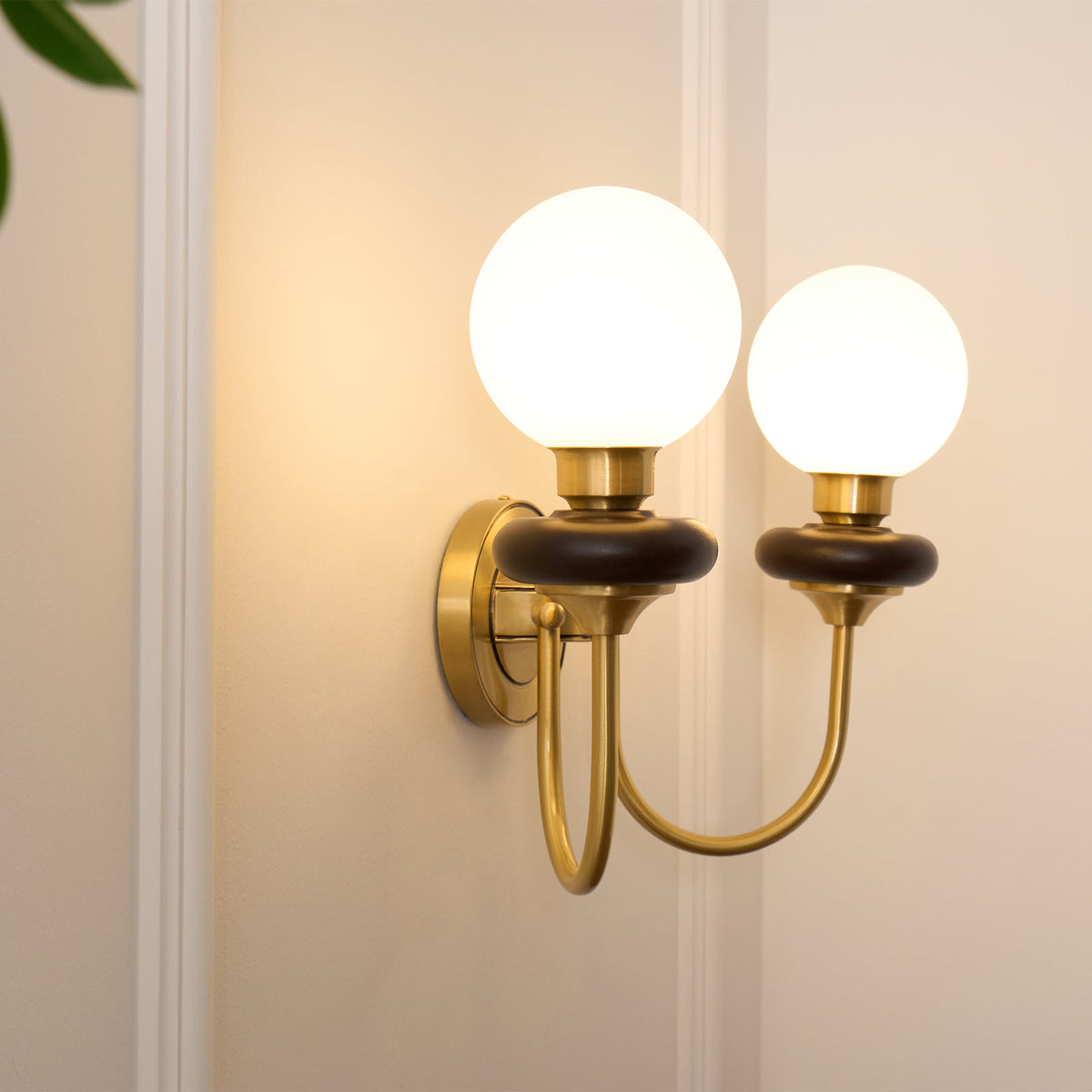 Elvalora aplique de pared Premium nogal vidrio nórdico Art