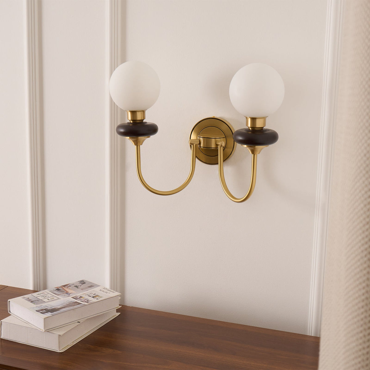 Elvalora aplique de pared Premium nogal vidrio nórdico Art